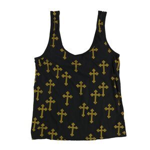 Scratch Womens Cross Tank Top, Black, M, DM